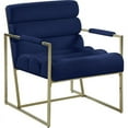 thumbnail image 1 of Meridian Furniture Zayne Navy Velvet Accent Chair with Gold Iron Frame, 1 of 5