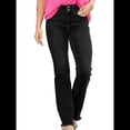 thumbnail image 1 of Pantalones Vaqueros Rectos para Mujer, Cintura Alta, Elásticos, Deshilachados, con Dobladillo Sin Rematar, Holgados, Informales. Negro XS, 1 of 7