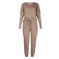 thumbnail image 4 of Innerwin Loungwear Elastic Waist Ladies Nightwear Sleep Drawstring With Pockets Sleepwear Coffee 2XL, 4 of 6