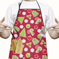 thumbnail image 2 of Red Christmas Decoration Pattern Apron-Garden Aprons for Women with Pockets-Cotton Linen Waterproof Kitchen Cooking Gardening Aprons Adjustable for Kitchen,Cooking,BBQ and Salon 33"x27", 2 of 7