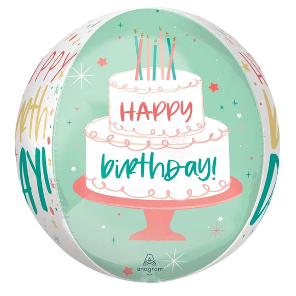 Orbz Happy Cake Day Foil Balloon - Superior Float Time Enhancer for Unforgettable Birthdays!