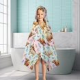 thumbnail image 6 of Colorful Highland Cow Flower Butterfly Pattern Hooded Bath Towel，50"x30" for Ages 3 To 12 Kids, Quick Dry Lightweight Soft Microfiber Hood Beach Towel Cover Up for Kids, 6 of 7