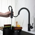 thumbnail image 3 of Blossom Single Handle Pull Down Kitchen Faucet, Matte Black – Solid Brass Body, Dual-Function Sprayer, Model F01-206, 3 of 5