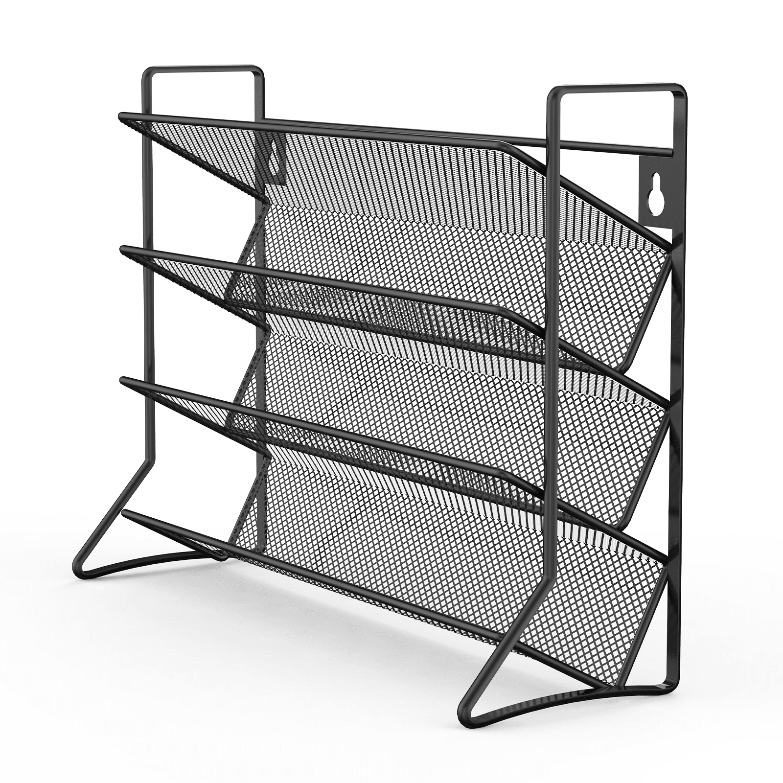 2 Pack Metal Wire Spice Organizer Rack Free Standing & Wall Mount Seasoning Jars Rack hold 24 Spice Jars for Kitchen in Black