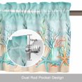 thumbnail image 6 of Summer Beach Valance Curtain for Windows Green Ocean Colorful Coral Shell Seaweed Starfish Sandy Rod Pocket Curtain Valances Short Window Treatments for Kitchen Bathroom Laundry Basement 60 x 14 Inch, 6 of 9