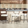 thumbnail image 5 of ALEAVIC Bar Stool Set of 2, Counter Height Upholstered Stools with Metal Legs for Kitchen Dining Room Bar, White, 5 of 6