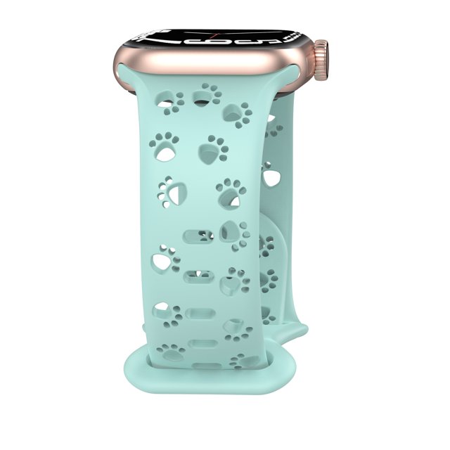 Correa de garra de gato Correa de silicona hueca de color sólido para Apple Watch iwatch Correa con hebilla de mariposa
