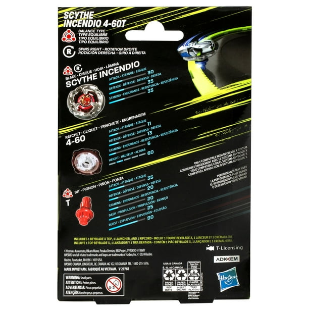 Beyblade X Scythe Incendio Starter Pack, Balance Type Top