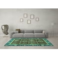 thumbnail image 3 of Ahgly Company Indoor Rectangle Oriental Turquoise Blue Traditional Area Rugs, 5' x 7', 3 of 4