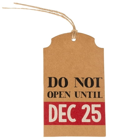 Walmart Opened On Christmas JAM Holiday Gift Tags, Christmas Do Not Open, 16/Pack, Medium, 4 1/4 x 2 3/8 ()