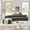 Black, variant on YWEN Modern Modular Sectional Sofa with Movable Adjustable Ottoman, Semi-Curved Combined Sofa, Vertical Stitched Chenille Couch, Rounded Edge Wear-Resistant Floor Sofa for Indoor Use