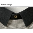thumbnail image 6 of Men's Fake Two-Piece Patchwork Knitted Sweater - Casual Warm Lapel Shirt-Style Pullover, Black XL, 6 of 7