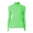 thumbnail image 2 of Green Sweatshirt for Women's Ribbed Slim Fit Lightweight Long Sleeve Turtleneck Sweater Women Fall Clothes, 2 of 4