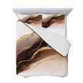 thumbnail image 7 of Quilts Queen Size Bedding Set, Brown Gold Marble Lightweight Quilted Comforter, Modern Simple Abstract Fluid Art Soft Reversible Bedspread Coverlet with Pillow Covers for All Season, 90" x 96", 7 of 7
