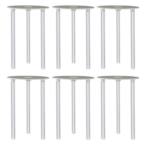 6 juegos de suministros para decoración de pasteles: junta de suspensión, soporte para postre de 6 pulgadas, soporte para pastel multicapa, soporte para postre con pajita.