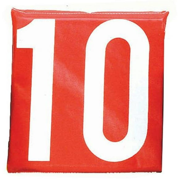 Olympia Sports FB257P 12 in. Sideline Markers - Set of 11 (White on Red)