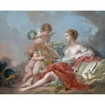 thumbnail image 2 of François Boucher 18x15 Gold Ornate Wood Frame and Double Matted Museum Art Print Titled - Allegory of Music (1764), 2 of 4