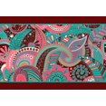 thumbnail image 2 of IBA Indianbeautifulart Ruban Imprimé Artistique Feuilles Rouges & Floral 9 Yards Lacets en Velours pour Accessoires de Couture 4 Pouces, 2 of 2