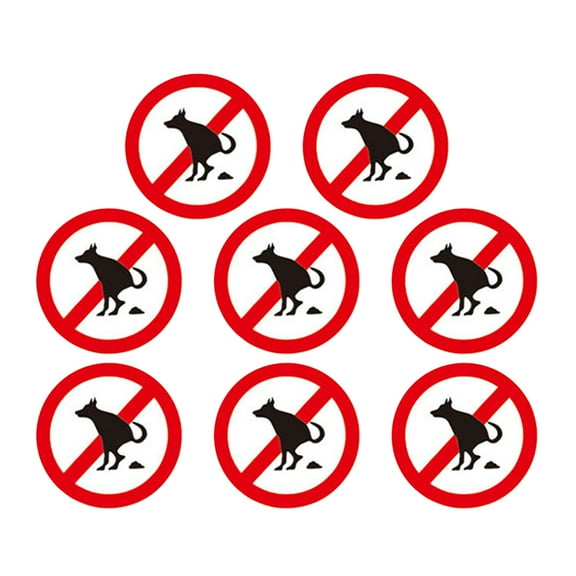 LOLIPPYY No Pooping Signs Yard Sign No Dogs Sticker Multi PVC 8pcs