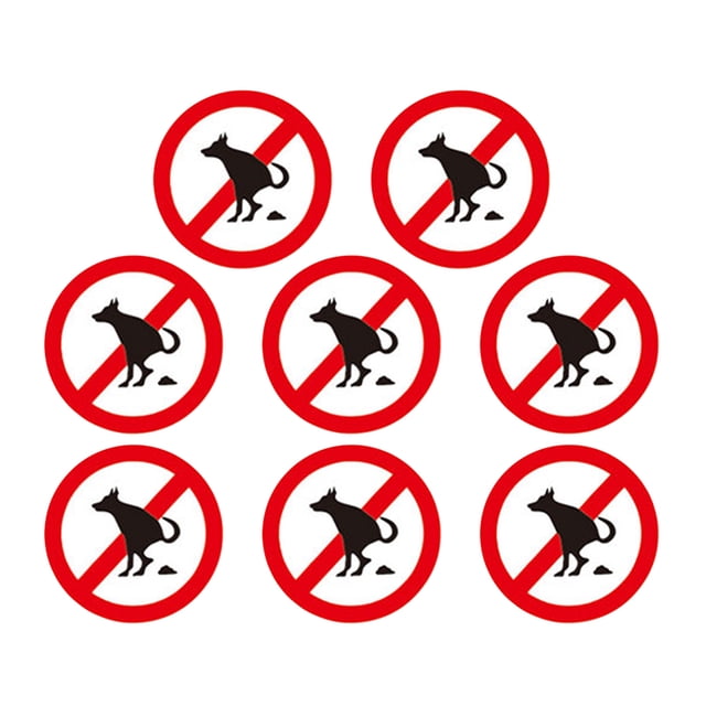 Shisuyan 8pcs No Pooping Stickers Street Signs Pet Dog Pooping Prohibition Lawn Signs Funny Stickers