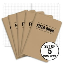 Elan Publishing Company Field Notebook / Pocket Journal - 3.5"x5.5" - Kraft - Graph Memo Book - Pack of 5 - ELAN-FN-001A