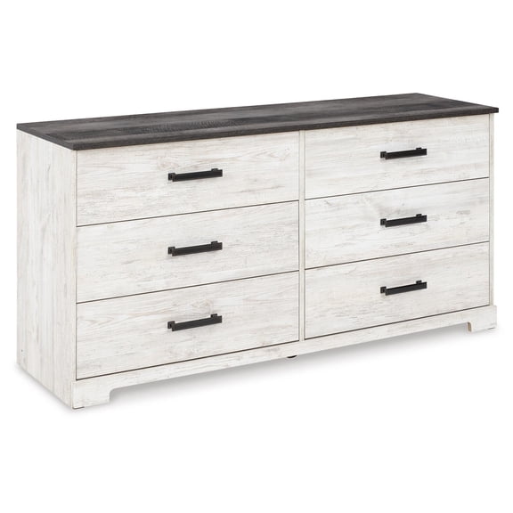Signature Design by Ashley Casual Shawburn Dresser, Whitewash/Charcoal Gray