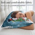 thumbnail image 5 of Dark Blue Snowman Christmas Pillow Covers, Linen Long Throw Pillow Case, Gifts Xmas Tree Winter Snowflake Holiday Pillow Protector Decorative Cushion Cover for Living Room/Bedroom 20" x 26", 5 of 8