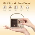 thumbnail image 3 of Altavoz Bluetooth QUEQIMU Retro Radio Vintage Decor Crema, 3 of 9