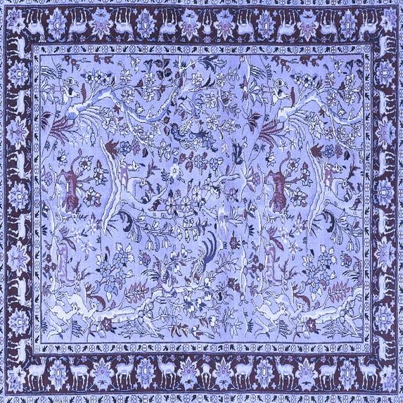 Ahgly Company Indoor Square Animal Blue Traditional Area Rugs, 7' Square