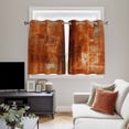 thumbnail image 5 of Burnt Orange Kitchen Curtains Short 54 Inch Length, Retro Oil Painting Modern Abstract Art Aesthetics Grommet Bedroom Living Room Curtains, Light Filtering Cafe Curtain Drapes 2 Panels Set 84''x54'', 5 of 9