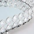 thumbnail image 4 of Bandeja con base de espejo plateado Bandeja Decorativa Del Tocador Ovalado Con La Base De Cristal Del Espejo M, 4 of 9