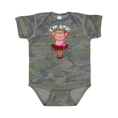 

Inktastic Monkey 1st Birthday 1 Year Old Girl Girls Baby Bodysuit