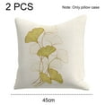 thumbnail image 2 of Funda de almohada de lino con hoja de ginkgo Simple, funda de almohada para sofá y sala de estar, 2 uds., 2 of 5
