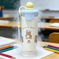 thumbnail image 4 of EGNMCR 600ml Stainless Steel Straw Cup Double Wall Vacuum Insulated Cup Hot Cold Retention Water Bottle With StrawLeakProof Portable Mug For Adults Kids Stainless steel insulated tumbler, 4 of 6