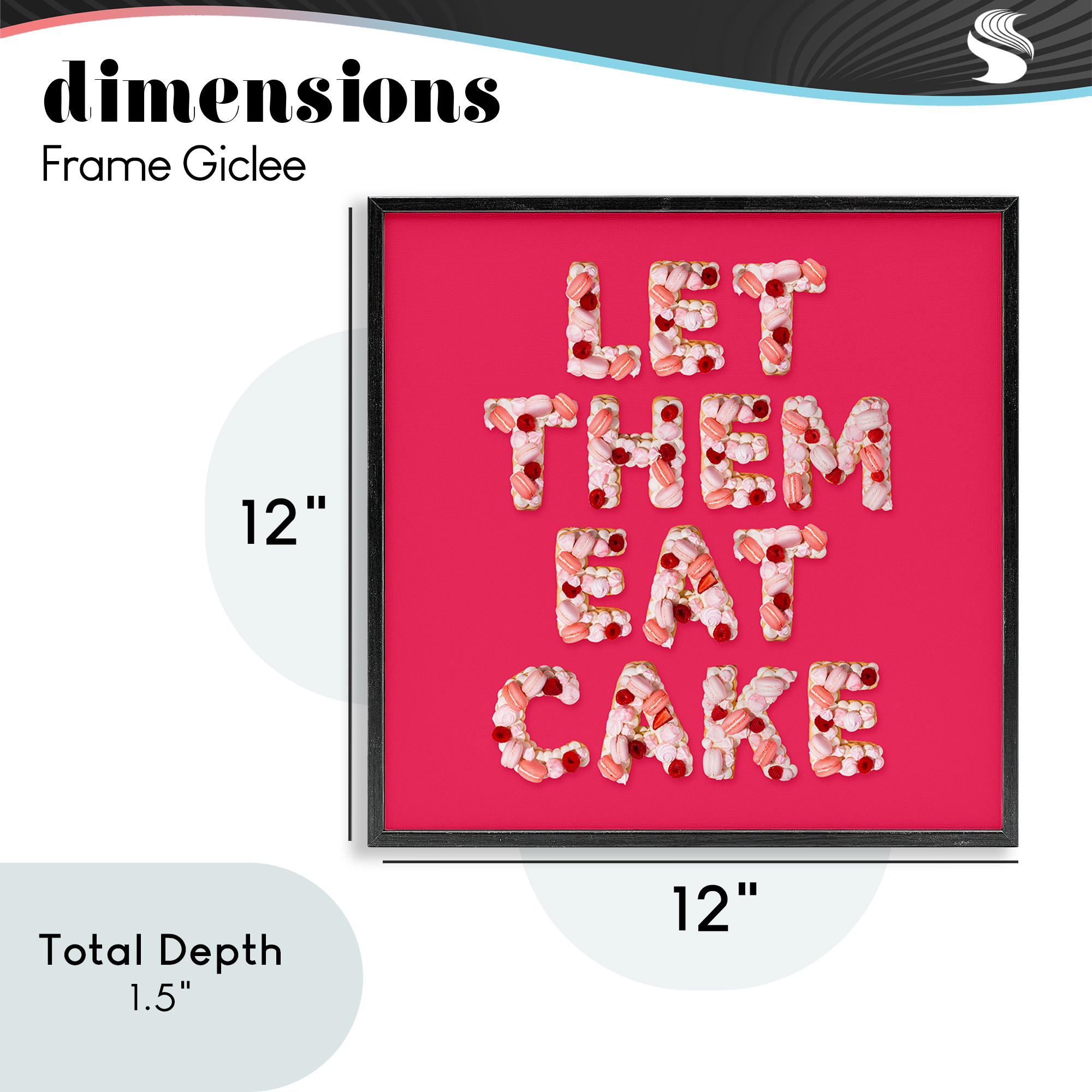 Let Them Eat Cake Black Framed Giclee Art, design by LISH Creative
