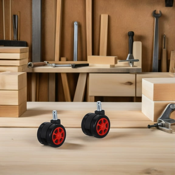 LOLIPPYY 5-Pack Red Heavy Duty Office Chair Wheels Replacement Casters for Desk and Furniture Chairs