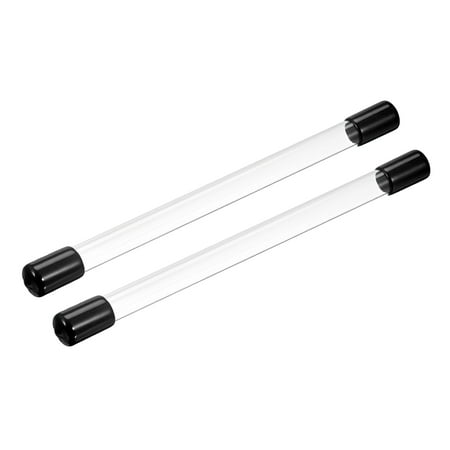 Clear Rigid Tube Round Plastic Tubing with Black Rubber Cap, 305mm/ 12 ...