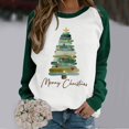 thumbnail image 2 of Fiaer Women Sweatshirts Christmas Plus Size Long Sleeve Pullovers Crew Neck Funny Graphic Loose Fit Casual Trendy Tops Green XXL, 2 of 5