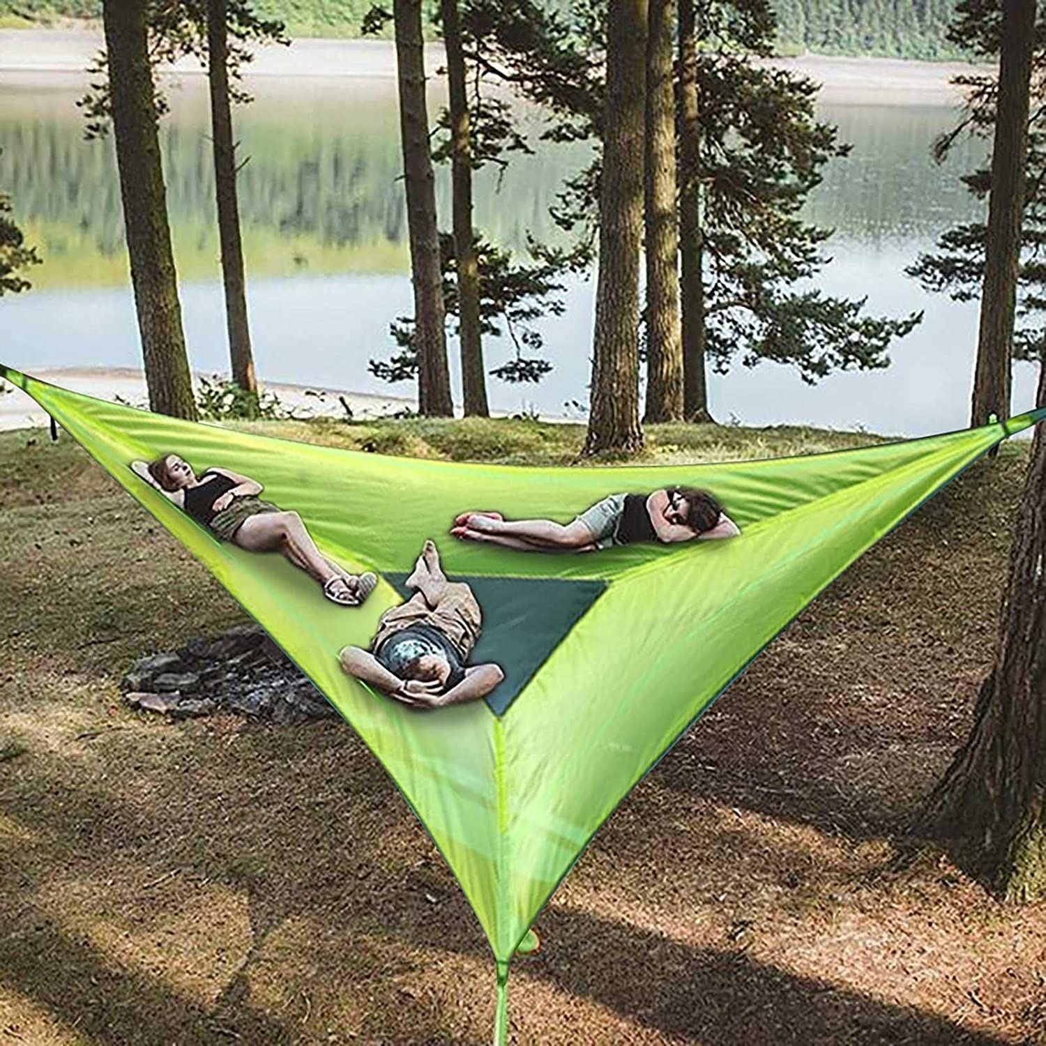 Triangle Hammock, Multi Person Portable Hammock, Outdoor Camping Aerial