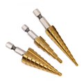 thumbnail image 2 of POINTERTECK 3PCS Titanium Step Drill Bit Set Multiple Hole Step Drill High Speed Steel Total 24 Sizes 3-12mm4-12mm/ 4-20mm Drilling Tool, 2 of 7