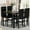 Black & Coffee, variant on Kitchen Dining Table Set, Metal Kitchen Table Sets with 4 Chairs, Faux Marble Rectangular Breakfast Table w/Metal Legs & Black Finish Frame, Dining Table Sets for an Apartment Breakfast, S12528