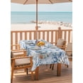 thumbnail image 2 of Outdoor Tablecloth with Umbrella Hole for Patio/Picnic/Party/Camping, Blue Octopus Coastal Waterproof Table Cloth Rectangle Table Cover Washable, Summer Beach Coral Conch Shell (60"x 84"), 2 of 9