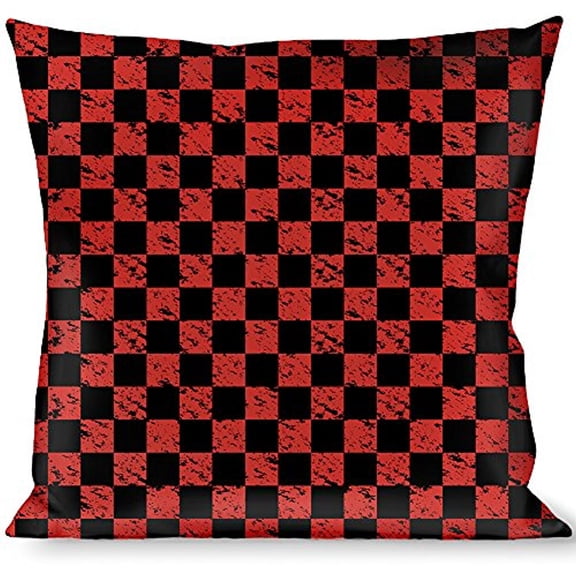 Buckle-Down Throw Pillow - Checker Weathered Black Red
