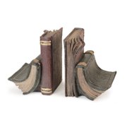 Set of 4 Piece Multi-Color Faux Leather Bound Look Books Bookends 5.25"