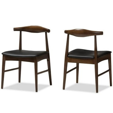 Bowery Hill Dining Side Chair in Black and Brown (Set of 2)