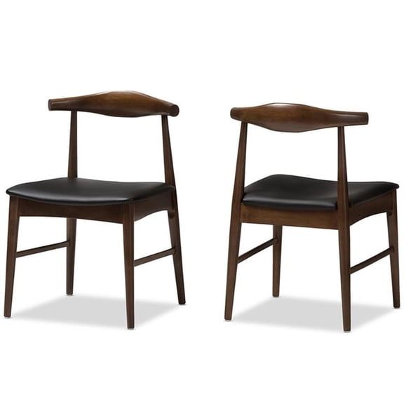 Kingfisher Lane Dining Side Chair in Black and Brown (Set of 2)