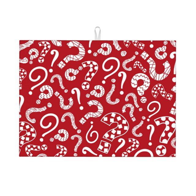Balery Question Marks1 Alfombrilla de Secado para Cocina, 18x24 Pulgadas, Súper Absorbente para Platos y Encimeras
