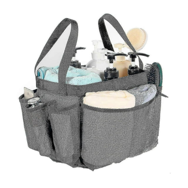 Mesh Shower Caddy Bag Portable Large Capacity Shower Bag With 9-pocket For College Dorm Room Essentials