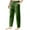 Green, variant on Aofany Men Elastic Waist Casual Trousers High Waist Drawstring Pockets Pants Straight Outdoor Pants
