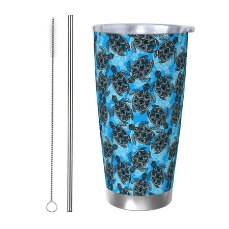 

Ocsxa Bohemian Sea Turtle Pattern 20oz Travel Coffee Mug with Flip Lid Stainless Steel Insulated Insulated Coffee Mug Thermal Cup with Splash Proof Sliding Lid-Straw Two-piece Set